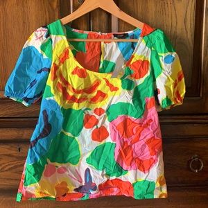 J.Crew Scoopneck Cotton Poplin Top